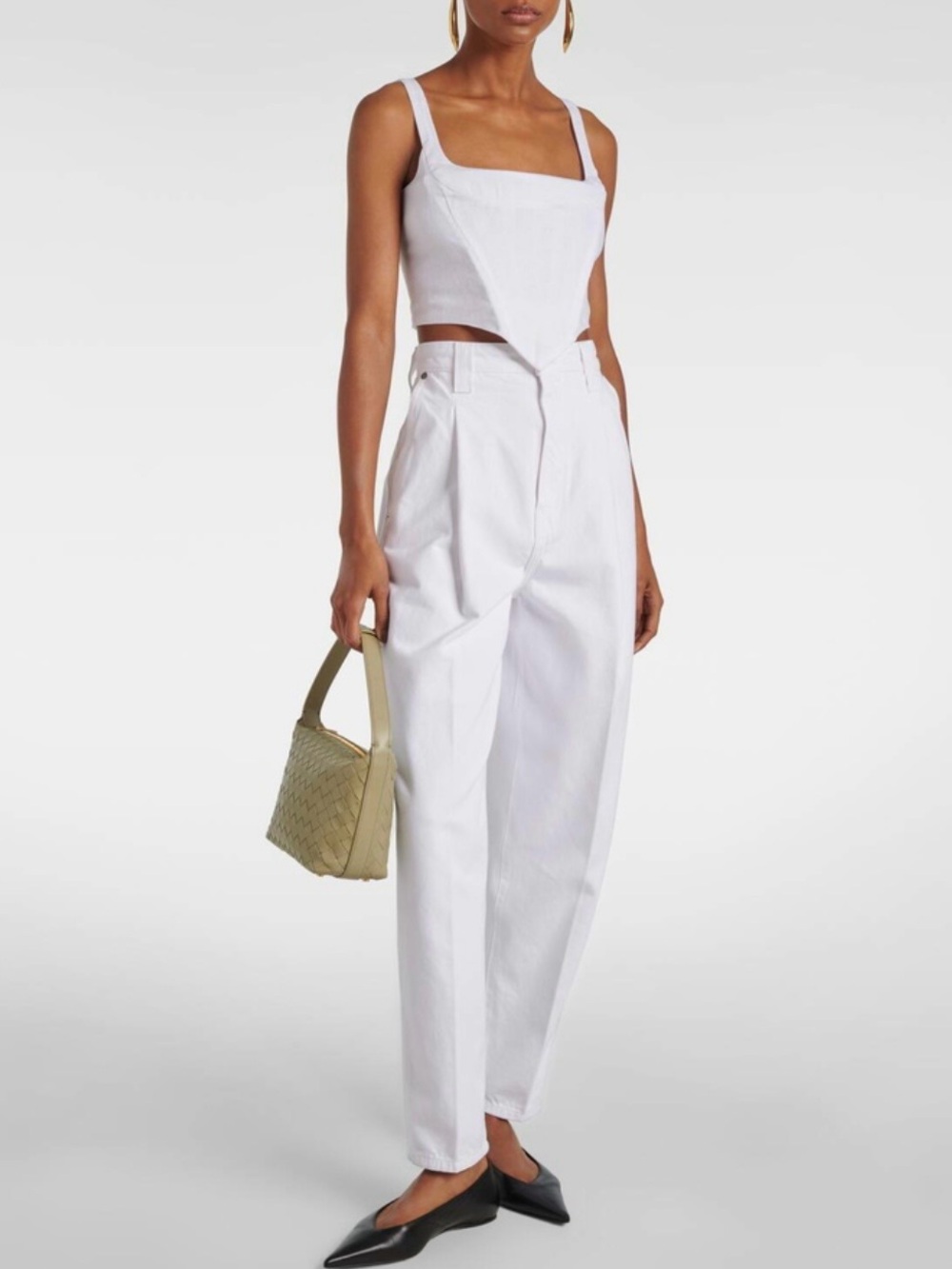 STAUD Vaga Linen White Corset Top NWT Size 0 - Picture 5 of 15